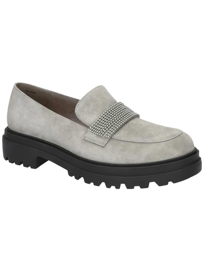 Shop Bella Vita Paz Womens Suede Slip-on Loafers In Grey