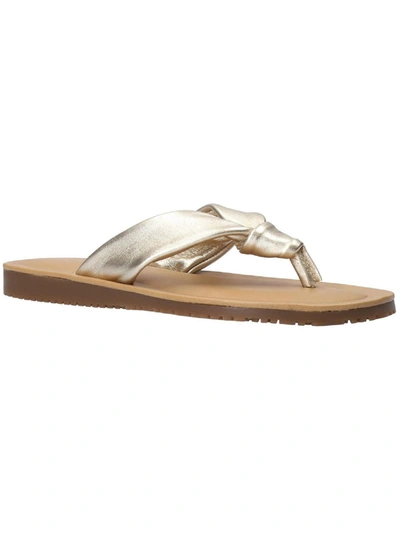 Shop Bella Vita Cov-italy Womens Leather Flip-flop Thong Sandals In Gold