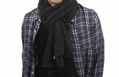 Shop Nirvanna Designs Air Wrap Scarf In Charcoal In Black