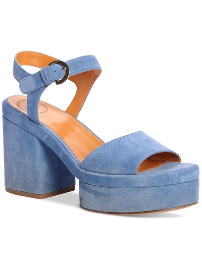 Shop Chloé Odina Womens Suede Leather Ankle Strap In Blue