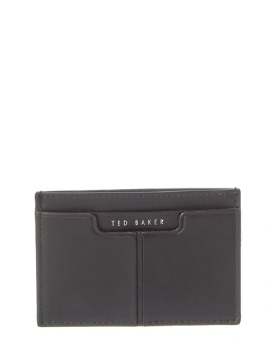 Shop Ted Baker Samise Leather Card Holder In Grey