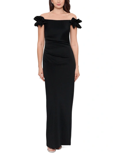 Shop X By Xscape Womens Ruffled Long Evening Dress In Black