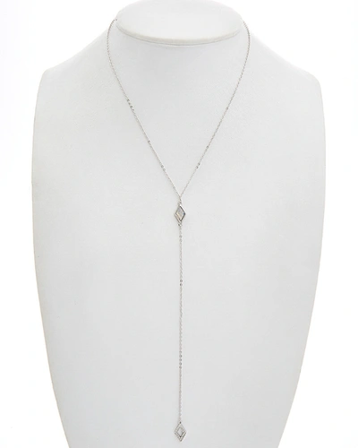 Shop Rebecca Minkoff Crystal Y Necklace In Silver