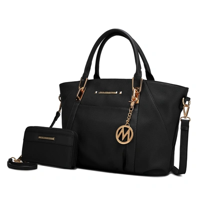Shop Mkf Collection By Mia K Darielle Satchel Handbag With Wallet In Black