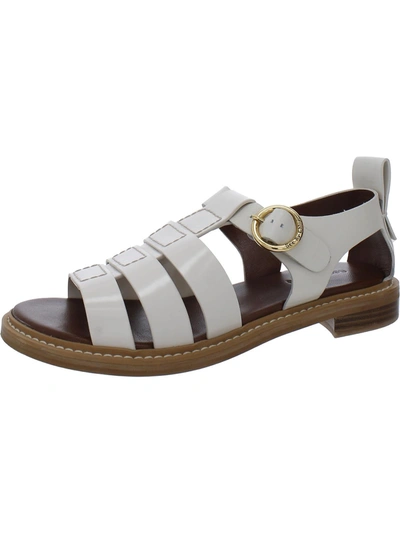 Shop See By Chloé Womens Leather Buckle Fisherman Sandals In White
