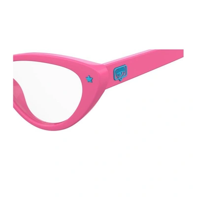 Shop Chiara Ferragni Cf 7012 Pink Eyeglasses