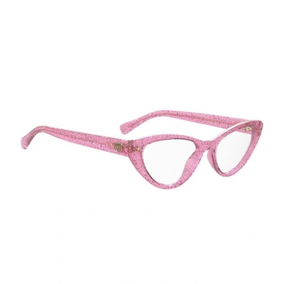 Shop Chiara Ferragni Cf 7012 Pink Glitter Eyeglasses