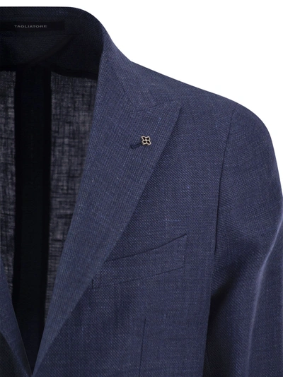 Shop Tagliatore Linen And Virgin Wool Two Button Jacket
