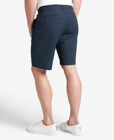 Kenneth Cole Printed Performance Seersucker Short In Navy