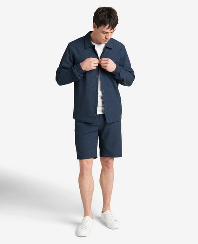 Kenneth Cole Printed Performance Seersucker Jacket In Navy