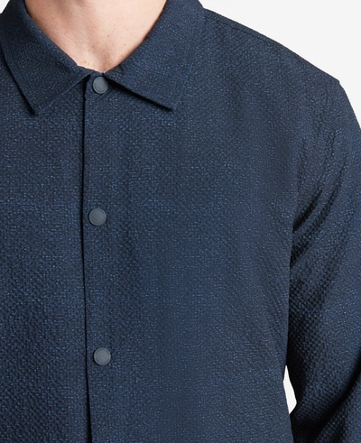 Kenneth Cole Printed Performance Seersucker Jacket In Navy