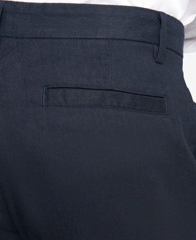 Kenneth Cole Performance Pleated Linen Short In Navy
