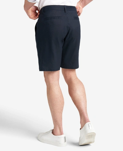 Kenneth Cole Performance Pleated Linen Short In Navy