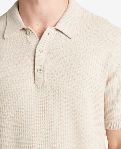 Shop Kenneth Cole The Sweater Polo In Tan Mix