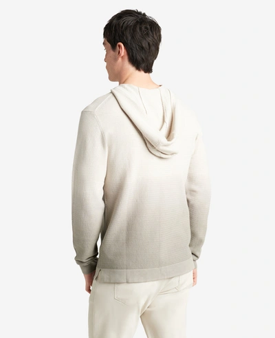 Shop Kenneth Cole Dip Dye Sweater Hoodie In Tan,grey