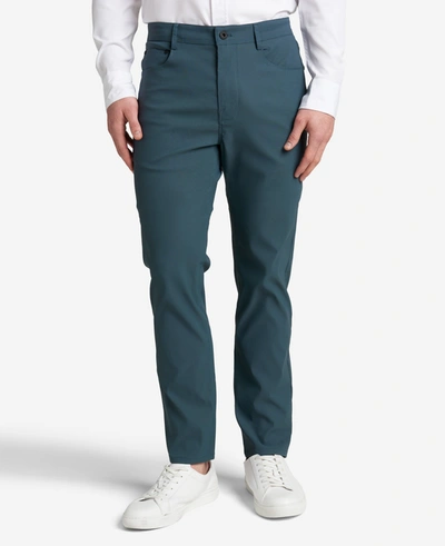 Kenneth Cole Slim-fit 5-pocket Tech Pant In Teal
