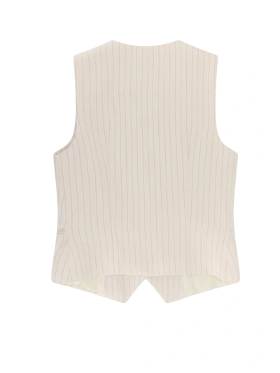 Shop Mvp Wardrobe Cotton And Linen Vest With Striped Motif