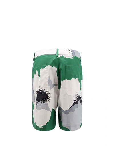 Shop Valentino Cotton Bermuda Shorts With   Flower Portrait Print