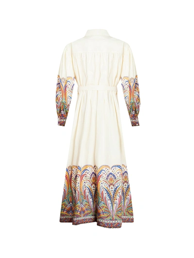 Shop Etro Cotton Chemisier Dress With Bouquet Print