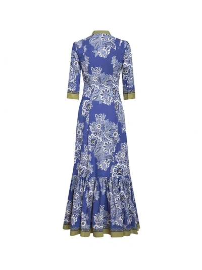 Shop Etro Cotton Dress With Bouquet Bandana Print