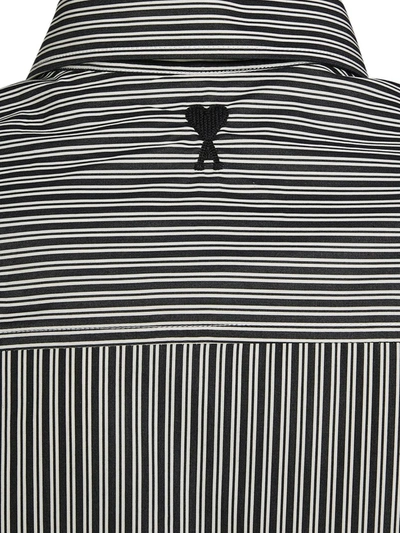 Shop Ami Alexandre Mattiussi Cotton Shirt With Striped Motif
