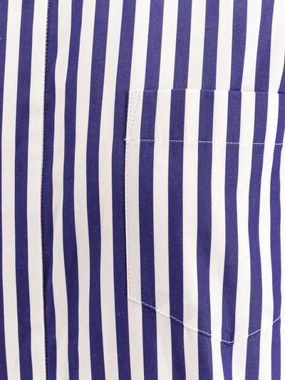 Shop Sacai Cotton Shirt With Striped Motif