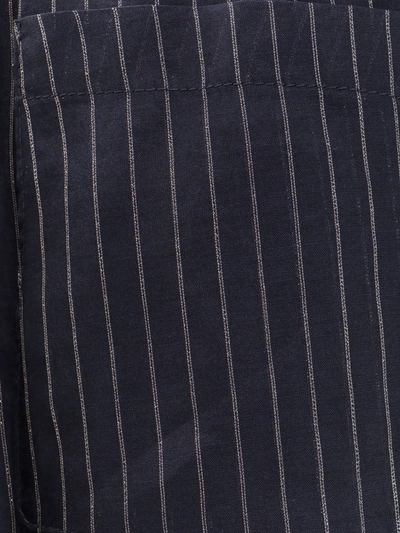 Shop Brunello Cucinelli Cotton Trouser With Lurex Striped Motif