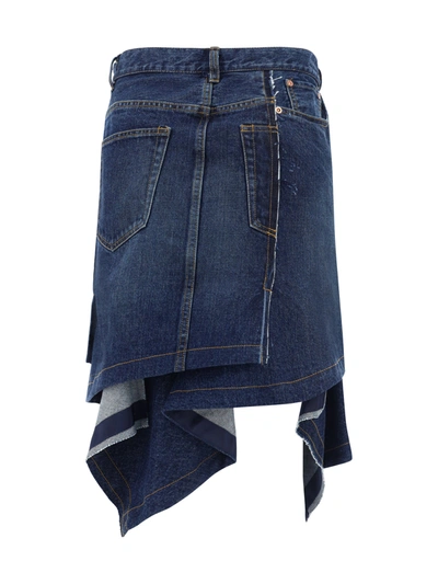 Shop Sacai Denim Skirt