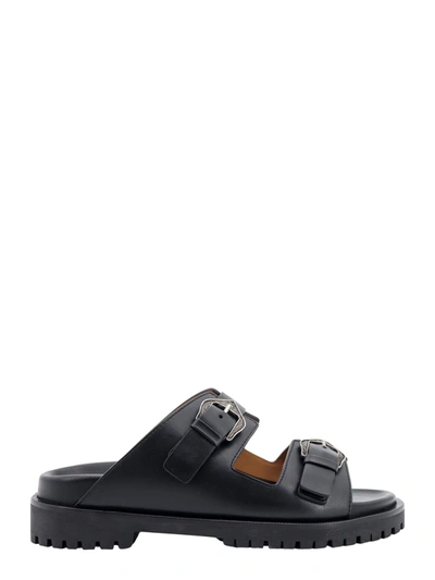 Shop Off-white Leather Sandals With Metal Buckles With Arrow Logo