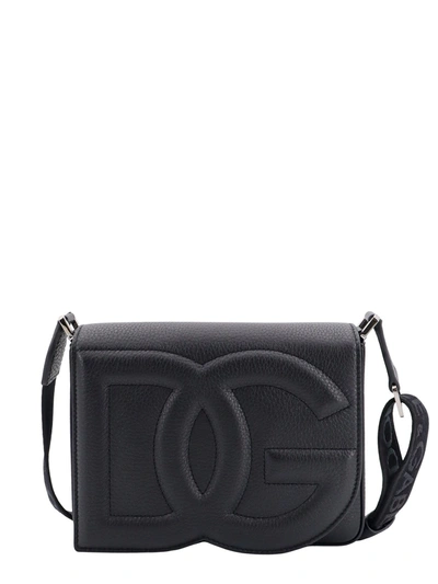 Shop Dolce & Gabbana Leather Shoulder Bag With Frontal Monogram