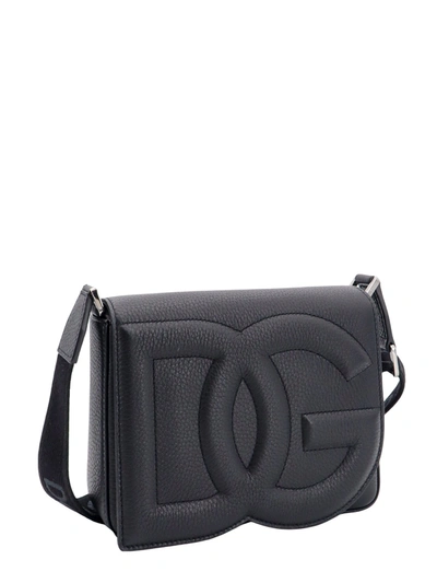 Shop Dolce & Gabbana Leather Shoulder Bag With Frontal Monogram