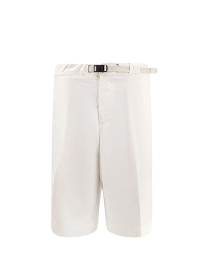 Shop Whitesand Linen And Cotton Bermuda Shorts With Elastic Waistband And Drawstring At Waist