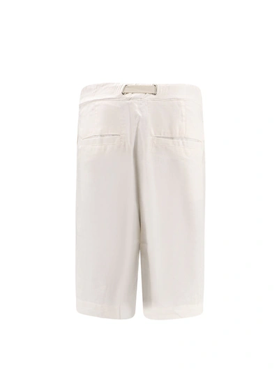 Shop Whitesand Linen And Cotton Bermuda Shorts With Elastic Waistband And Drawstring At Waist