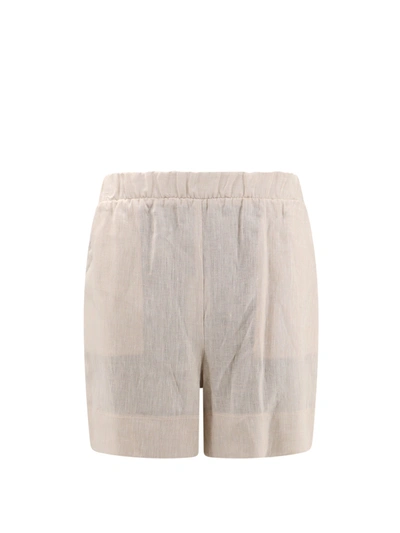 Shop Mvp Wardrobe Linen Shorts With Lateral Frayed Profiles