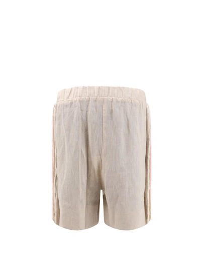 Shop Mvp Wardrobe Linen Shorts With Lateral Frayed Profiles
