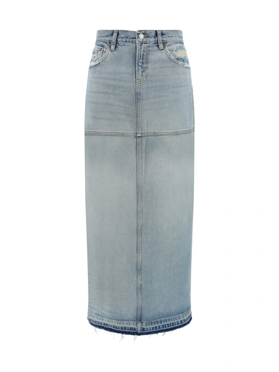 Shop Re/done Mid Rise Split Skirt Jeans