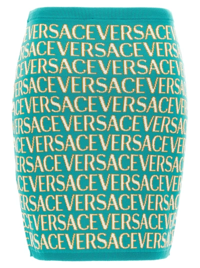Shop Versace Allover Skirts Light Blue