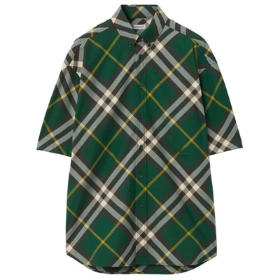 Shop Burberry Shirts In Green/neutrals