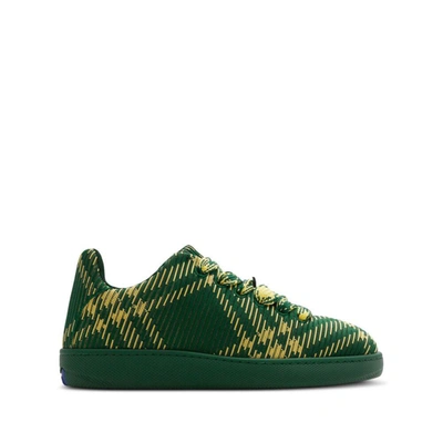 Shop Burberry Sneakers In Green/yellow