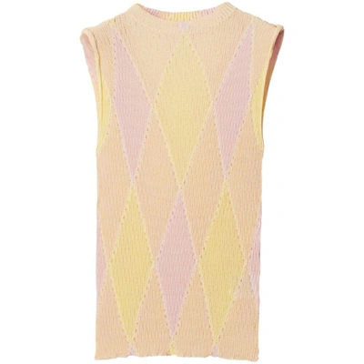 Shop Burberry Sweaters In Yellow/pink