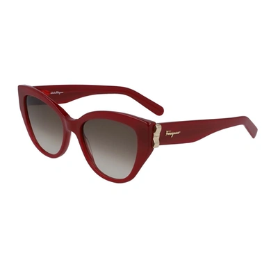 Shop Ferragamo Salavore  Sf969s Sunglasses In Red