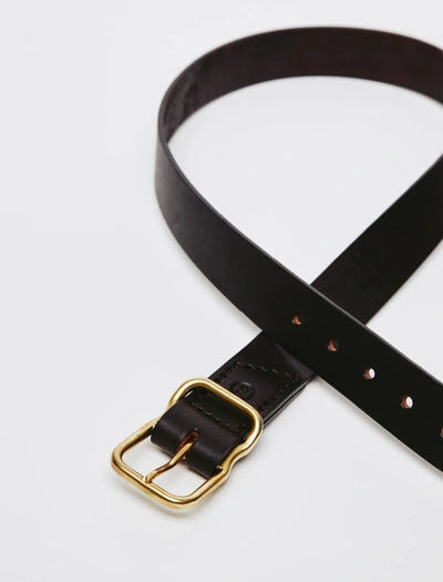 Shop Ag Jeans Danny Belt In Dark Brown/brass