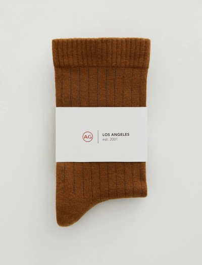 Shop Ag Jeans Crew Sock In Brown