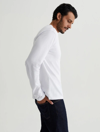 Shop Ag Jeans Bryce Long Sleeve Henley In True White