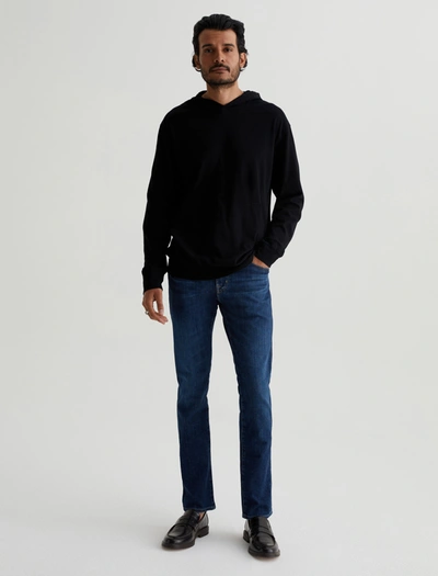 Ag Wesley Cotton Jersey Hoodie In True Black