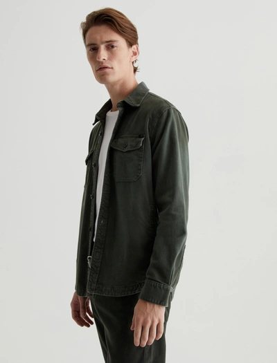 Shop Ag Jeans Elias Shirt Jacket In Green