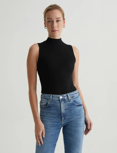 Shop Ag Jeans Edie Sleeveless Turtleneck In True Black
