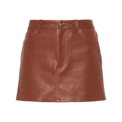 Shop Etro Leather Skirts In Brown