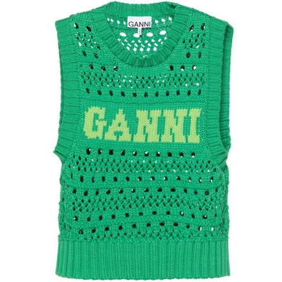 Shop Ganni Sweaters In Green