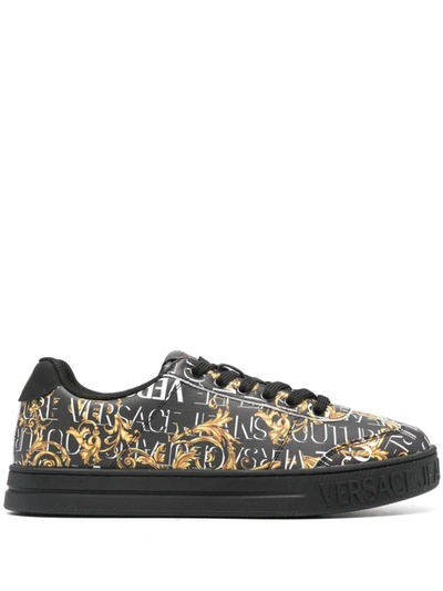 Shop Versace Jeans Couture Sneakers In Black